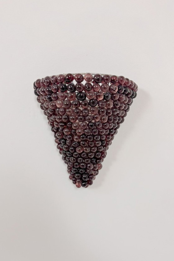 Pair of vintage glass bead Wall lights, France 1970, Purple, Design (photo 5 of 5)