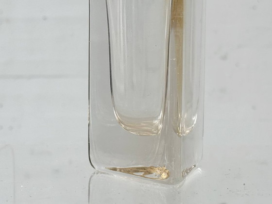 Image 1 of Sculptural glass vase with a triangular base, 1960s