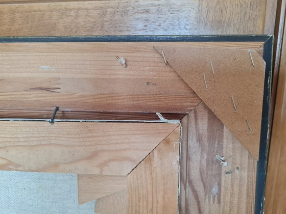 Image 1 of Atmospheric Lüneburg Heath painting with a beautiful frame by Ute Wieckhorst, 1978