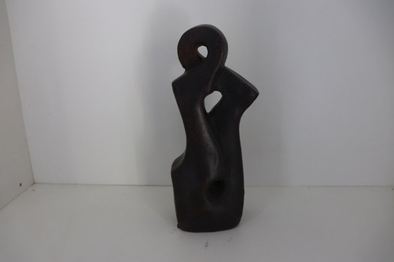 Vintage Abstract Ceramic Sculpture 'THOM' – 1980s (Bronze-look) (photo 3 of 6)