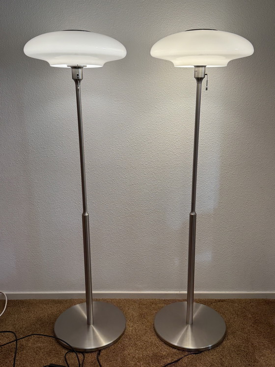 Image 1 of IKEA TALLBYN Design-Stehleuchte (2) | gebürstetes Chrom | Kabeldimmer (zusätzlich) | ca. 2000–2010