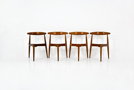 Image 1 of Sillas de comedor FH4103 de Hans J. Wegner para Fritz Hansen, década de 1950, juego de 4