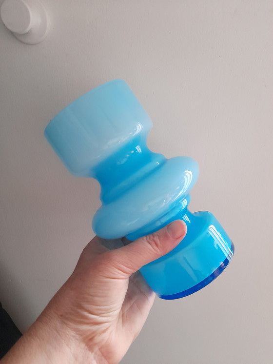 Image 1 of Blue opaline vase Gunnar Ander for Lindshammar