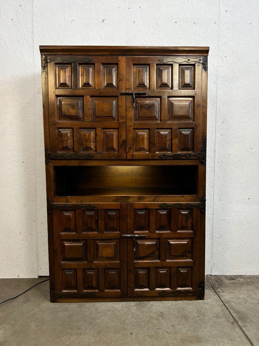 Mobile/parete a muro spagnolo vintage, stile brutalista, anni '60