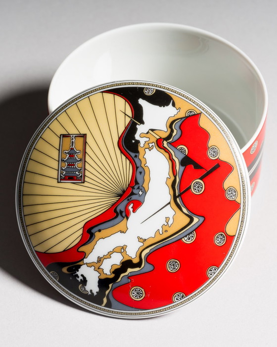 Image 1 of Rosenthal Porzellan Sammler-Deckeldose Nr.7 Ein Besuch in Japan Sammlerdose Reisen