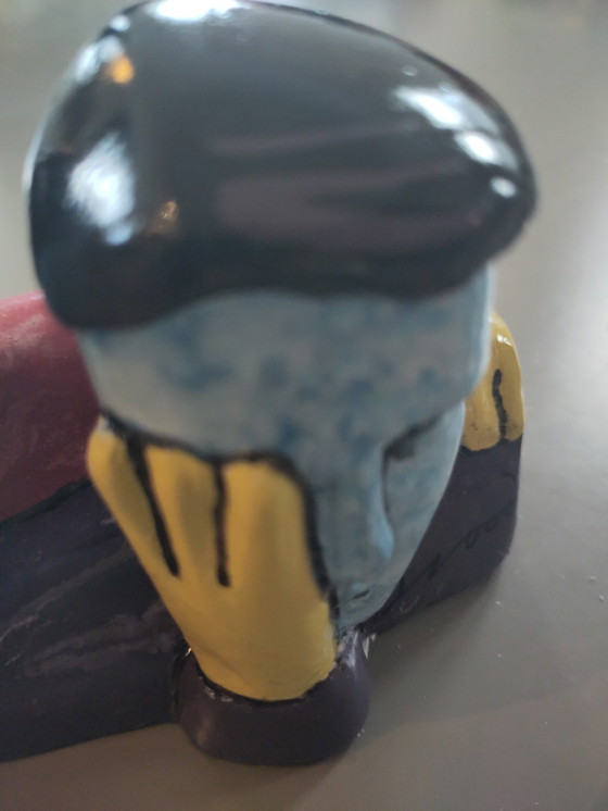 Image 1 of Herman Brood, resin sculpture, hear-see-speak-silence.