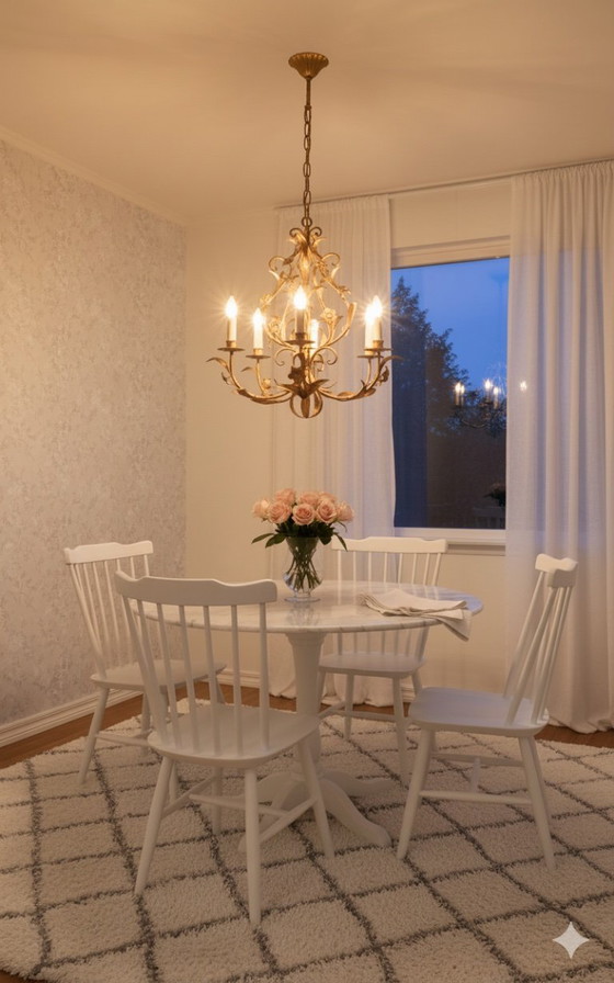 Image 1 of Lampadario vintage nello stile di Luci Ferro Battuto – 5 luci