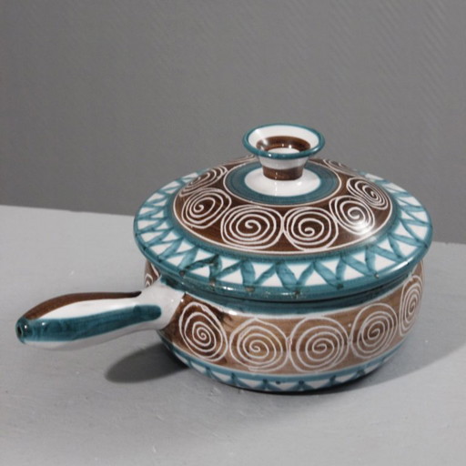 Robert Picault in Vallauris – Gemüsefonduetopf mit Deckel, 31 cm, Frankreich, 1950er Jahre