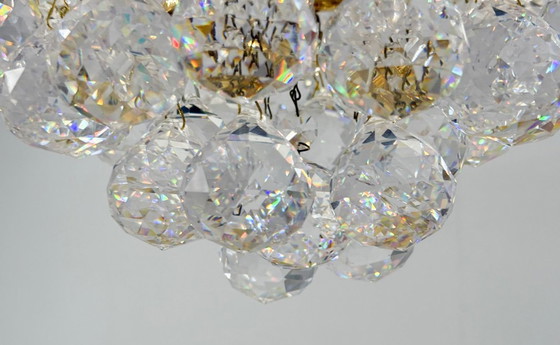 Image 1 of Lámpara de techo/araña con pantallas de cristal de Ernst Palme, Hollywood Regency, Alemania, década de 1960