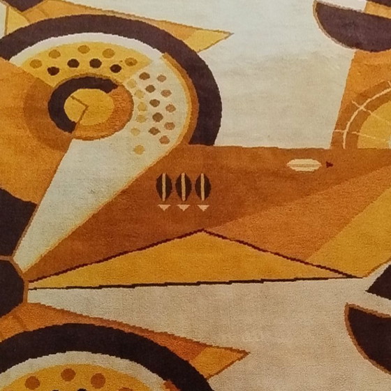 Image 1 of 1950s Constructivist Mechanical Futuristic Rug/Tapestry. Made in France