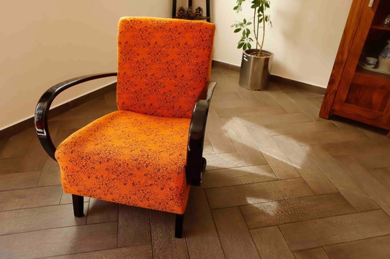 Image 1 of Functionalistische fauteuil C van Jindřich Halabala – Originele bekleding