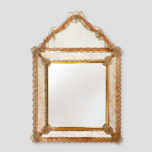 Rare Large Venetian Mirror in Murano Glass by Art Venitien, Model Campanile