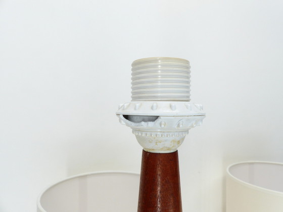 Image 1 of Pair of Scandinavian Teak and Mosaic Table Lamps, Denmark 1960