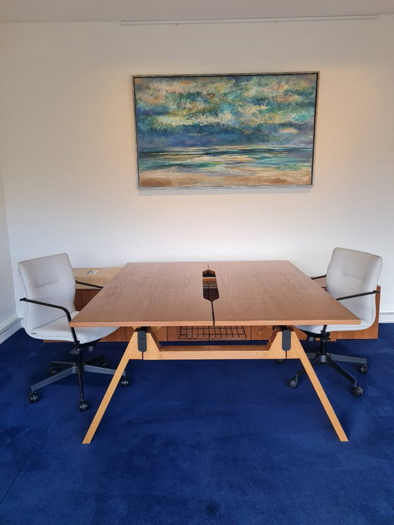 Image 1 of Design-Büromöbelset: Schreibtische (4+2), Stühle (4+2+Lounge), Sofa+Teppich. Teilweise reduziert!