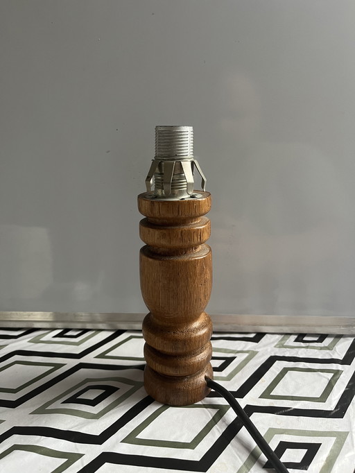 Vintage massief houten tafellamp jaren 70