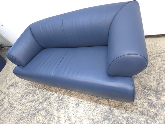 Image 1 of Divano di design in pelle grigio-blu De Sede DS 91