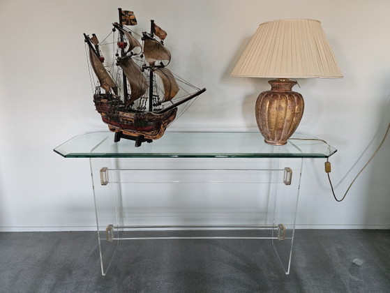 Side table (Vintage, Italian) Pierre Vandel – Glass, Plexiglass (photo 3 of 5)