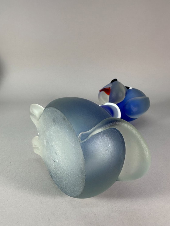 Image 1 of Sculpture de chien Murano Sommerso – De Mio Giuliano attrib. – Verre satiné – Verre d’art italien