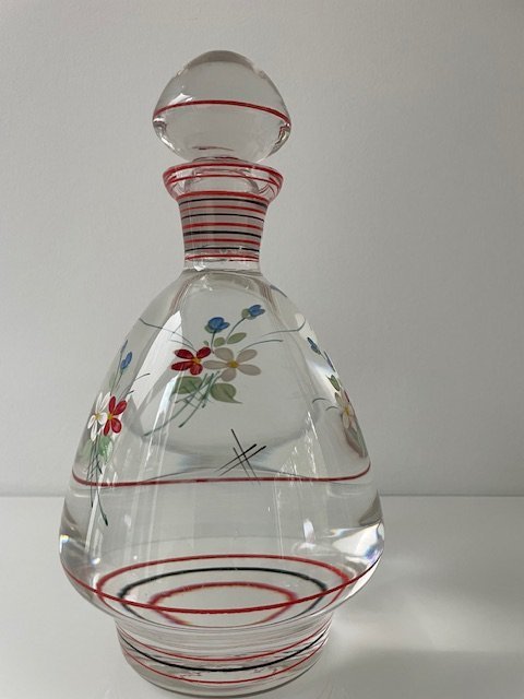 Art Deco (1930s) Hand Painted Liqueur Set: Carafe Glasses