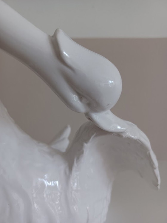 Image 1 of Vintage '50-'60 Bassano zwaan- Italiaans keramiek. majolica