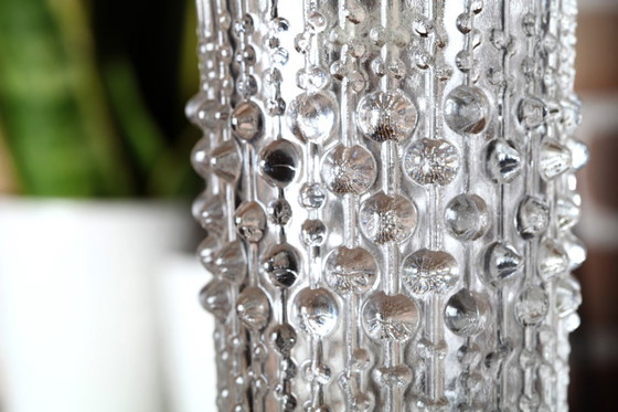 Image 1 of Mid-century Clear Pressed Glass Vase / CandleWax Design / Czech Republic / 1972