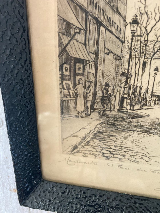 Image 1 of Antique painting of Montmartre (Paris)