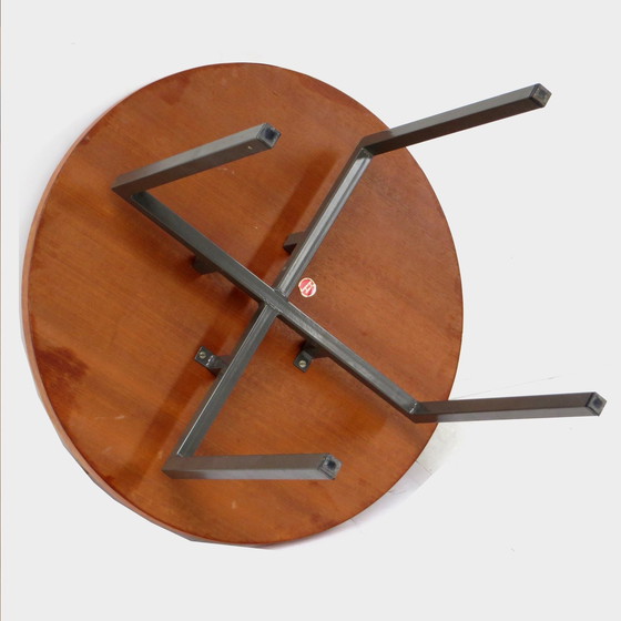 Image 1 of Table d'appoint ronde vintage Mid Century Table basse en teck, années 1960