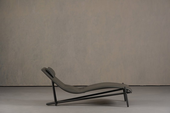 Image 1 of Donovan Grey Leather Chaiselongue By Giuseppe Vigano For Cattelan , Italy 2000’s
