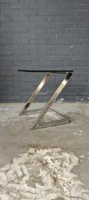 Postmodern side table Gebra glass chrome