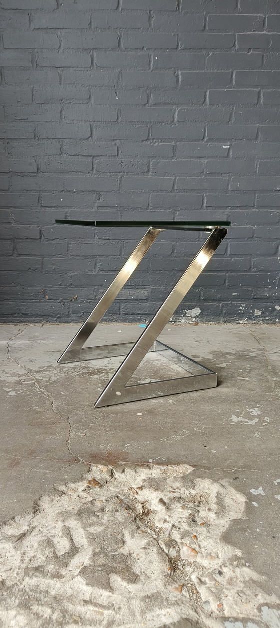 Image 1 of Tavolino postmoderno Gebra in vetro cromato