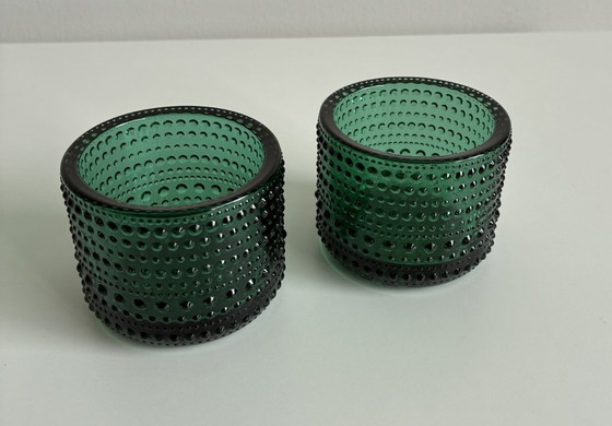 Image 1 of Iittala Kastehelmi Sfeerlicht Groen, Set van Twee Stuks