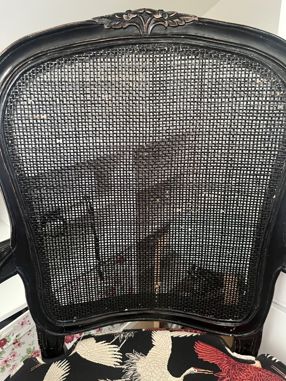 Image 1 of Black brocante / vintage webbing chair