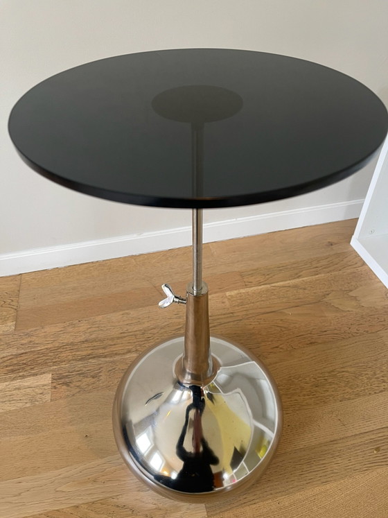 Adjustable Side table, Glass, Metal, Silver (photo 5 of 7)