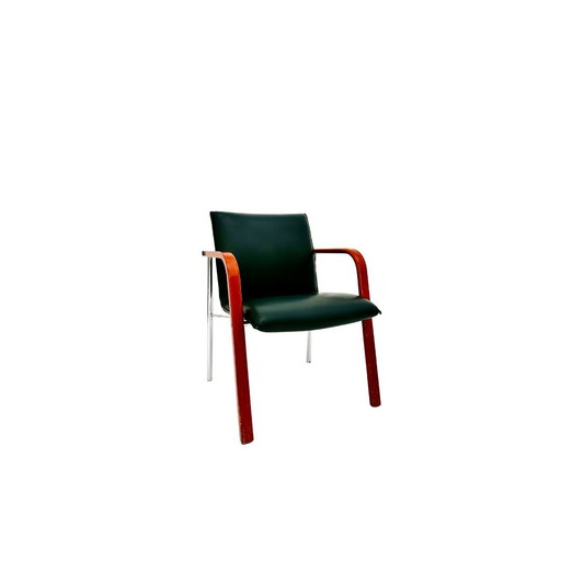 Walter Knoll armchair - wood & leather & chrome