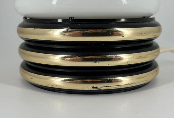 Image 1 of Vintage Mushroom Table Lamp – Opaline Glass – 1970s Space Age Style