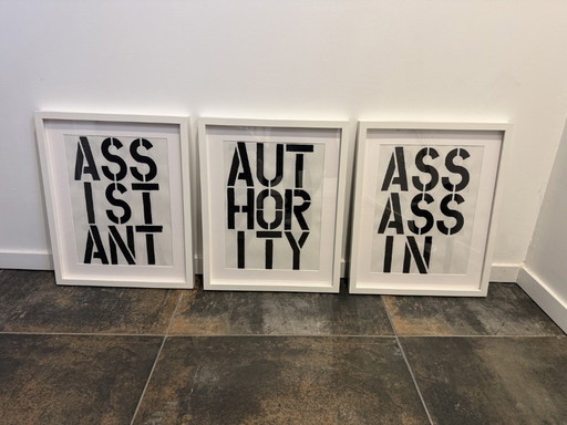 CHRISTOPHER WOOL GIRARD SEBASTIEN LITOGRAFÍA CHRISTOPHER WOOL GIRARD SEBASTIEN LITOGRAFÍA STREEART KAWS INVASOR OBEY Set 4