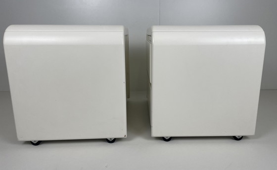 Image 1 of 2 X Vintage Space Age Nightstands White Wood