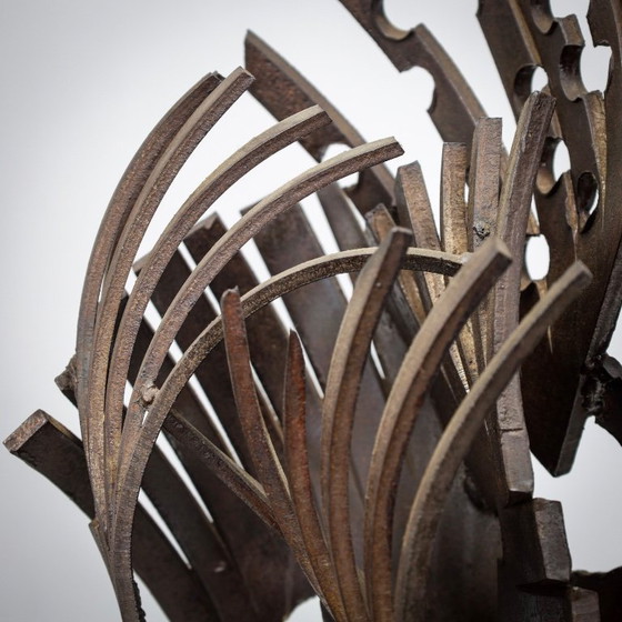 Image 1 of Brutalistische abstracte ijzeren sculptuur, gesigneerd CH, Nederland, jaren 1960
