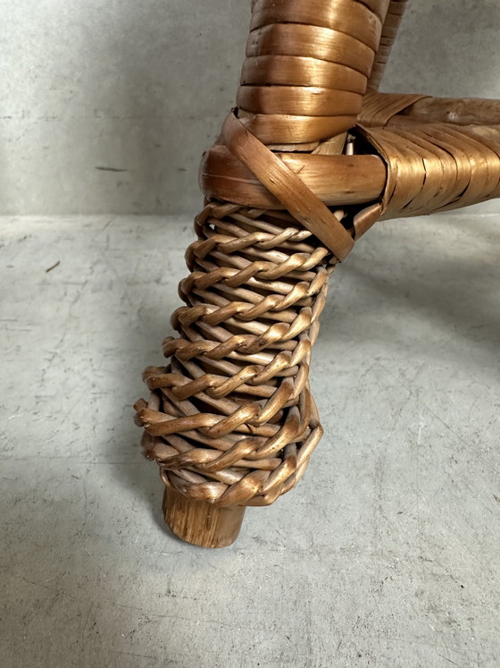 Image 1 of Sgabello vintage in vimini/bambù