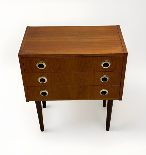 Vintage Deens Design teakhouten ladekast uit de jaren 60