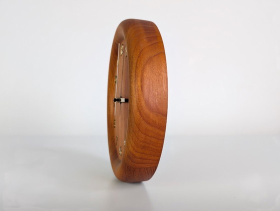 Image 1 of Originele Westminster Clocks Copenhagen wandklok uit het midden van de 20e eeuw (MCM) van teakhout