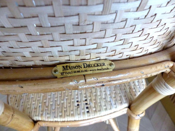 Image 1 of Set van 3 Maison Louis Drucker bistrostoelen in licht Manila-rotan.