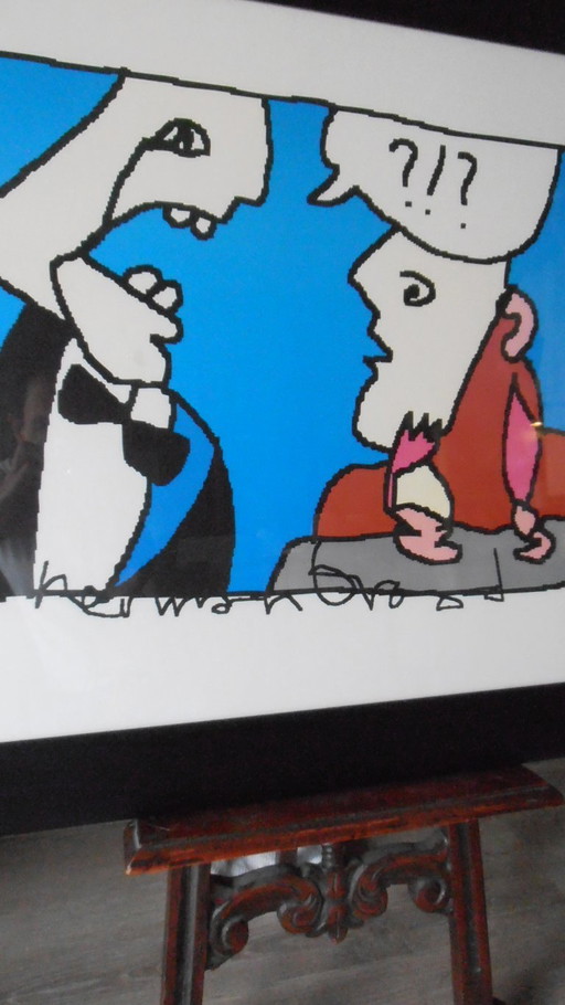 Herman Brood 1995 sérigraphie 60 x 80 cm, 'Communication'.
