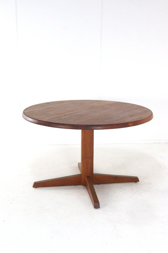Image 1 of Table ronde de salle à manger danoise 'Lunde' en teck massif vintage