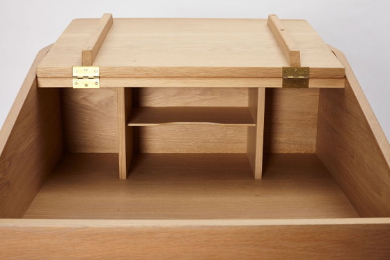 Sekretär aus Eichenholz, Dänemark, 1960er Jahre. – Schreibtisch, Wood, Brass (photo 8 of 16)