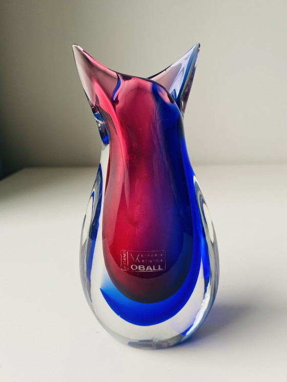 Image 1 of Beautiful vintage Murano vase - Summerso technique - design Oball for Murano