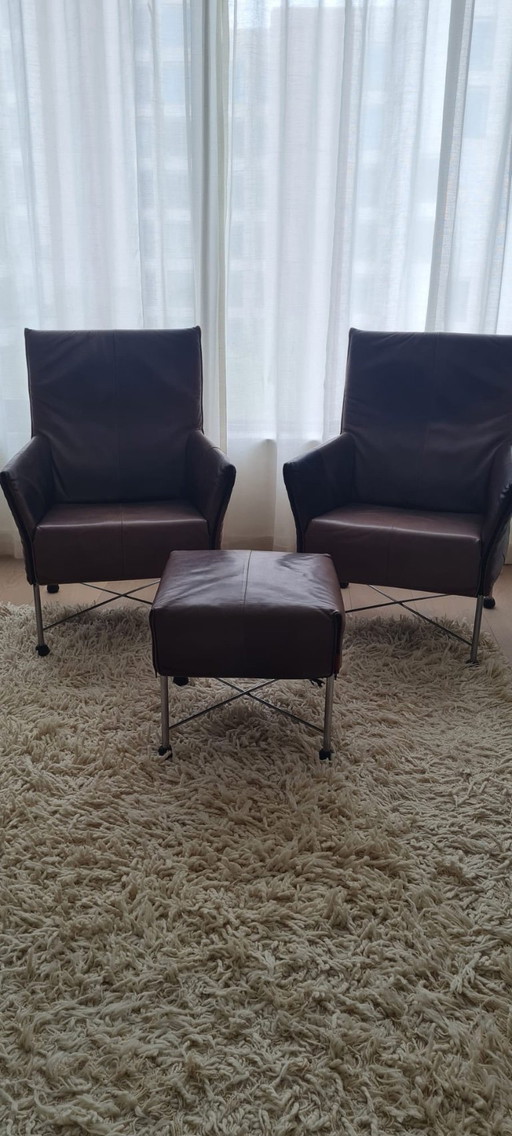 Montis Charly 2 x dark brown + ottoman