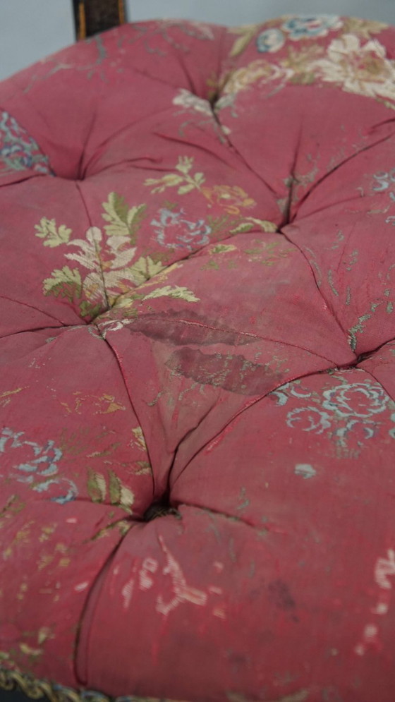 Image 1 of 2 x Antiek Frans Napoleon 3 stoeltje ingelegd met parelmoer