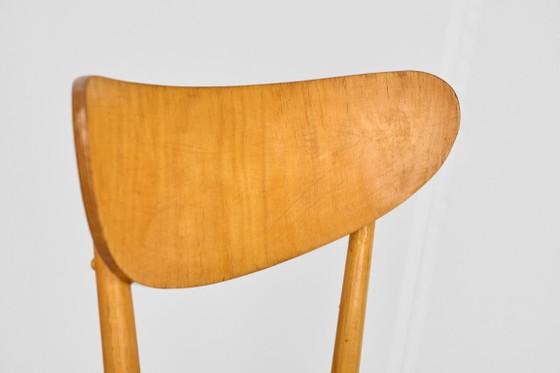 Set of 4 Dining Chairs, Jitona, 1960s, Czechoslovakia, Textile, Wood, Beige (photo 12 of 15)