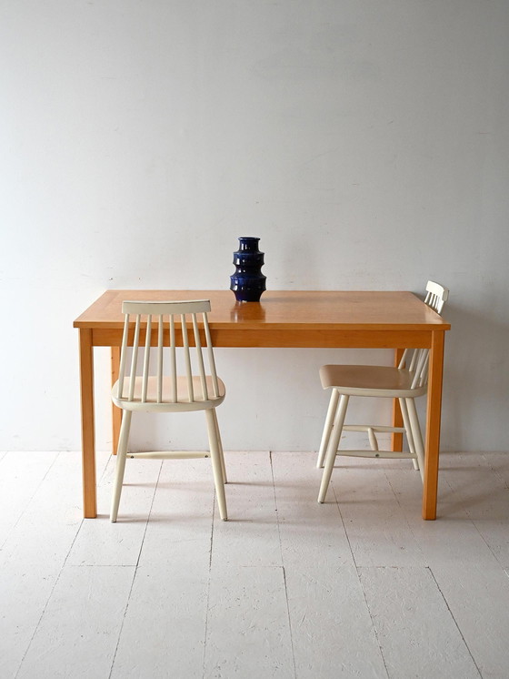 Image 1 of Vintage Scandinavian Birch Table by Skaraborgs